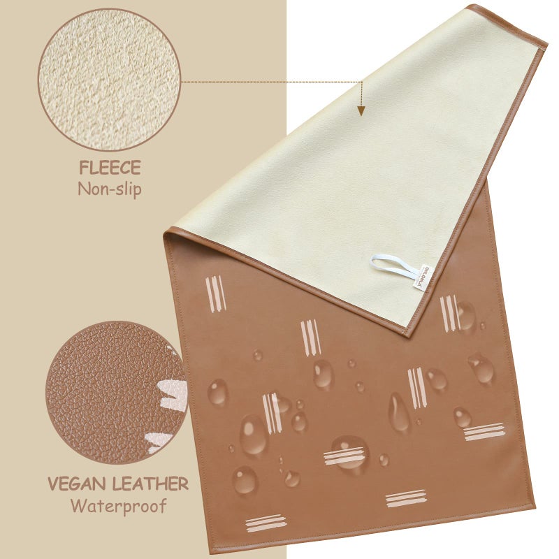 Owlowla Baby Diaper Changing Pad Portable Changing Mat Travel Changing Pad Liner for Baby and Small Toddler(Beige&Brush Strokes) - Image 2